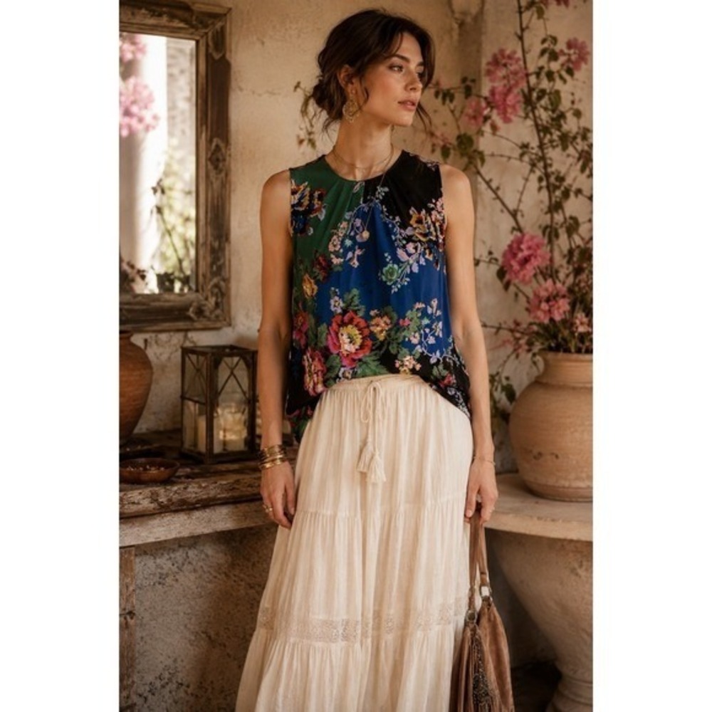 Anthropologie Vanessa Virginia Floral Sleeveless Blouse Size S
